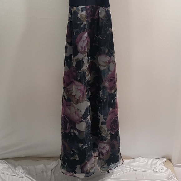 Laura Women's 4P Blue Floral Maxi Dress - Picture 6 of 8